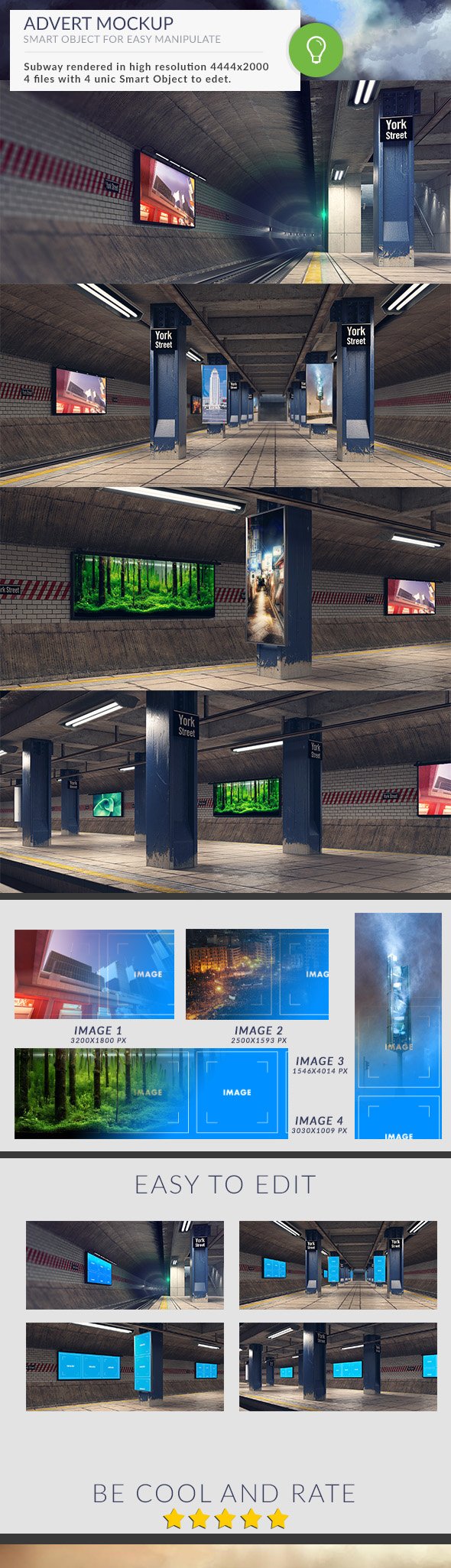 Subway Station Mockups Adverts preview image.