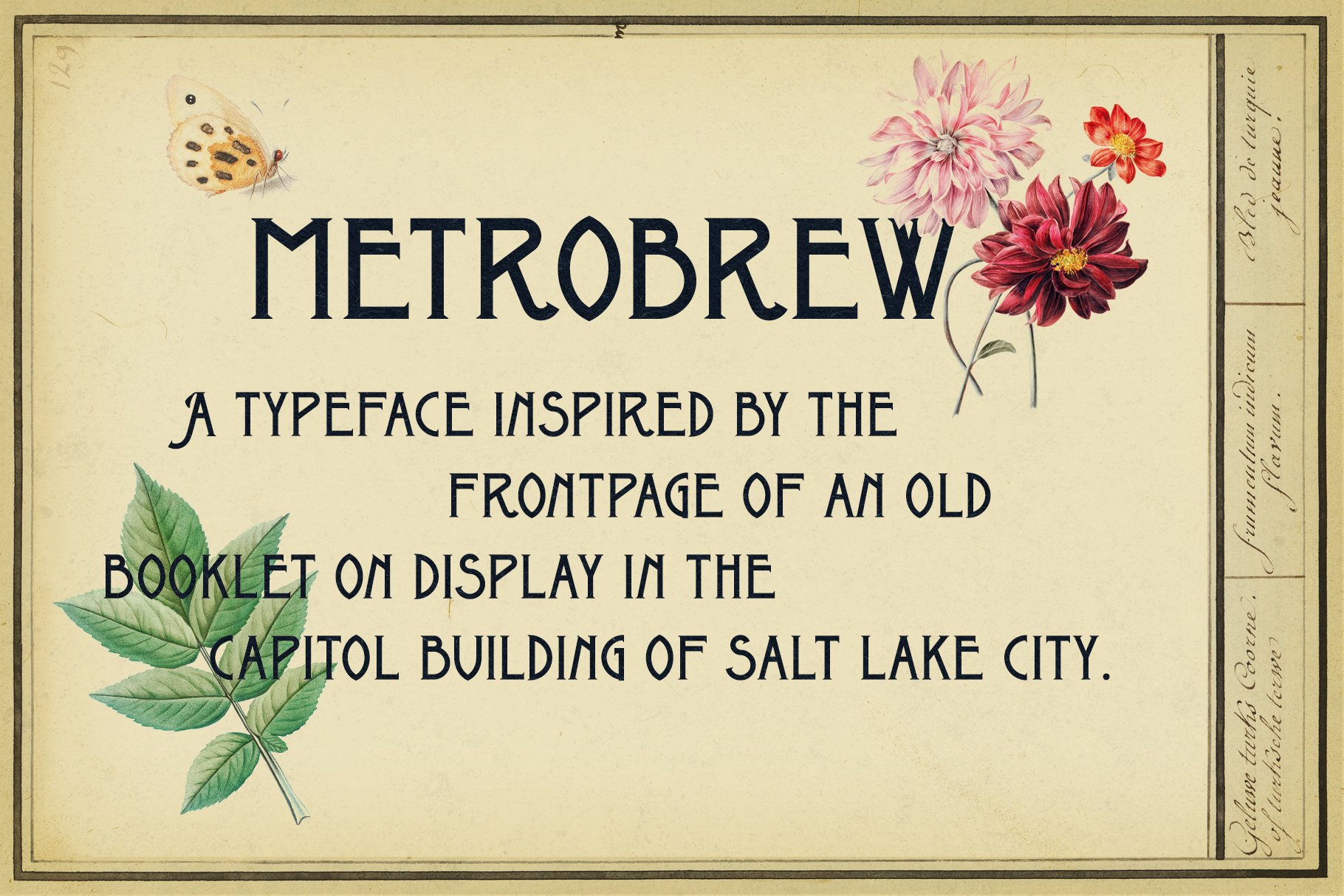 Metrobrew Vintage Typeface preview image.