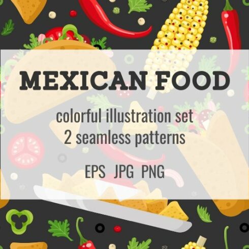 Mexican food set and patterns cover image.