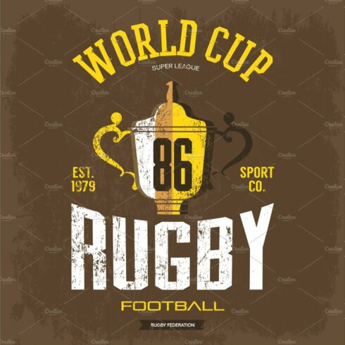 Goblet or trophy cup for american football, rugby cover image.