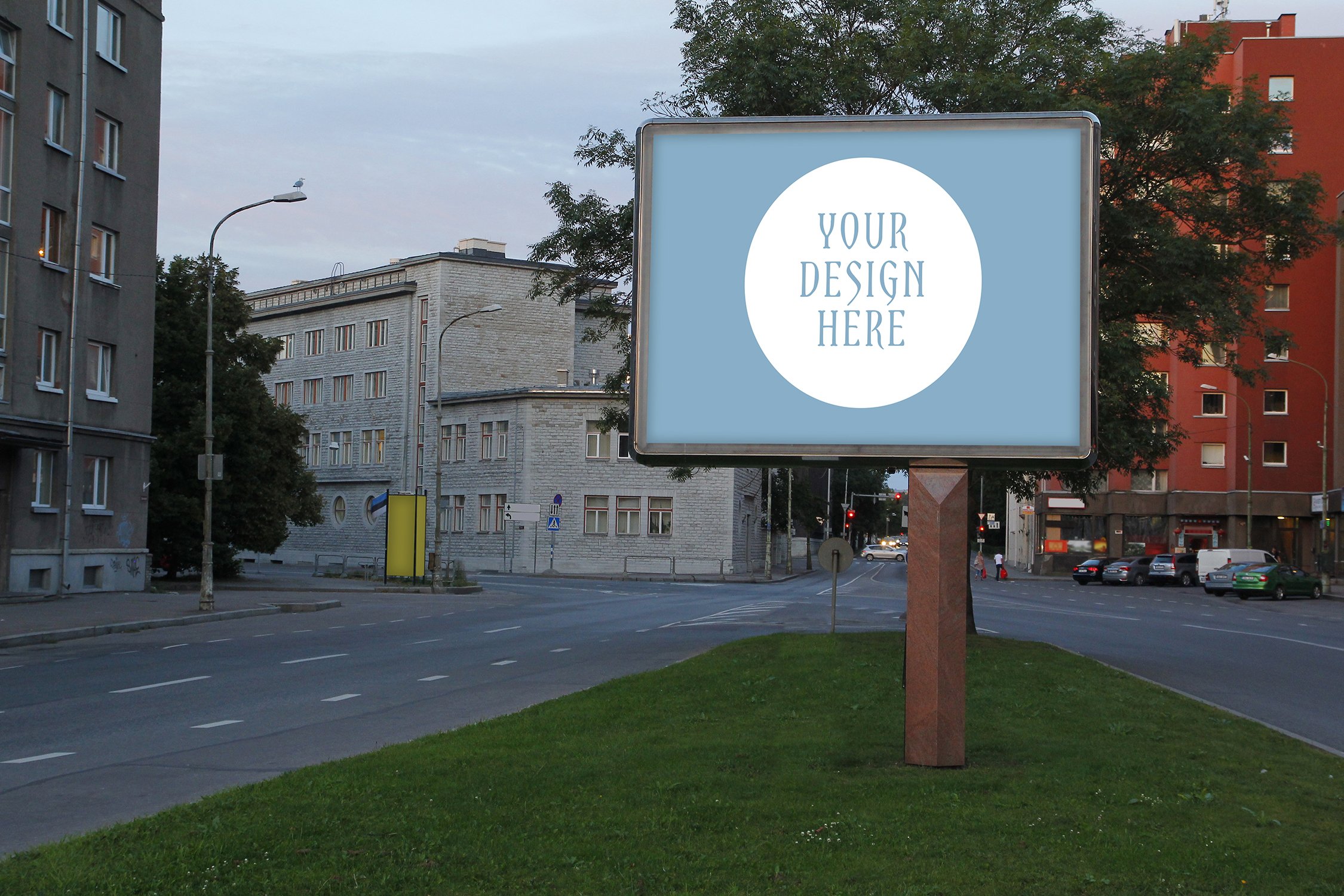 Advertising outdoor mock up preview image.