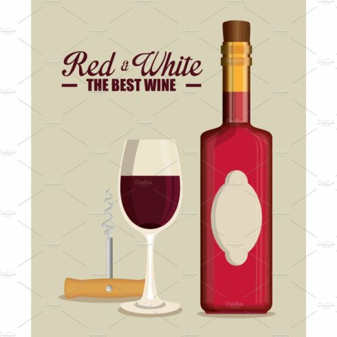 red wine bottle and cup label cover image.