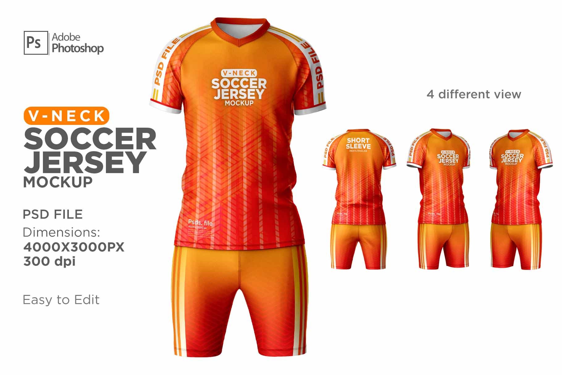 Men Soccer Jersey kit Mockup cover image.