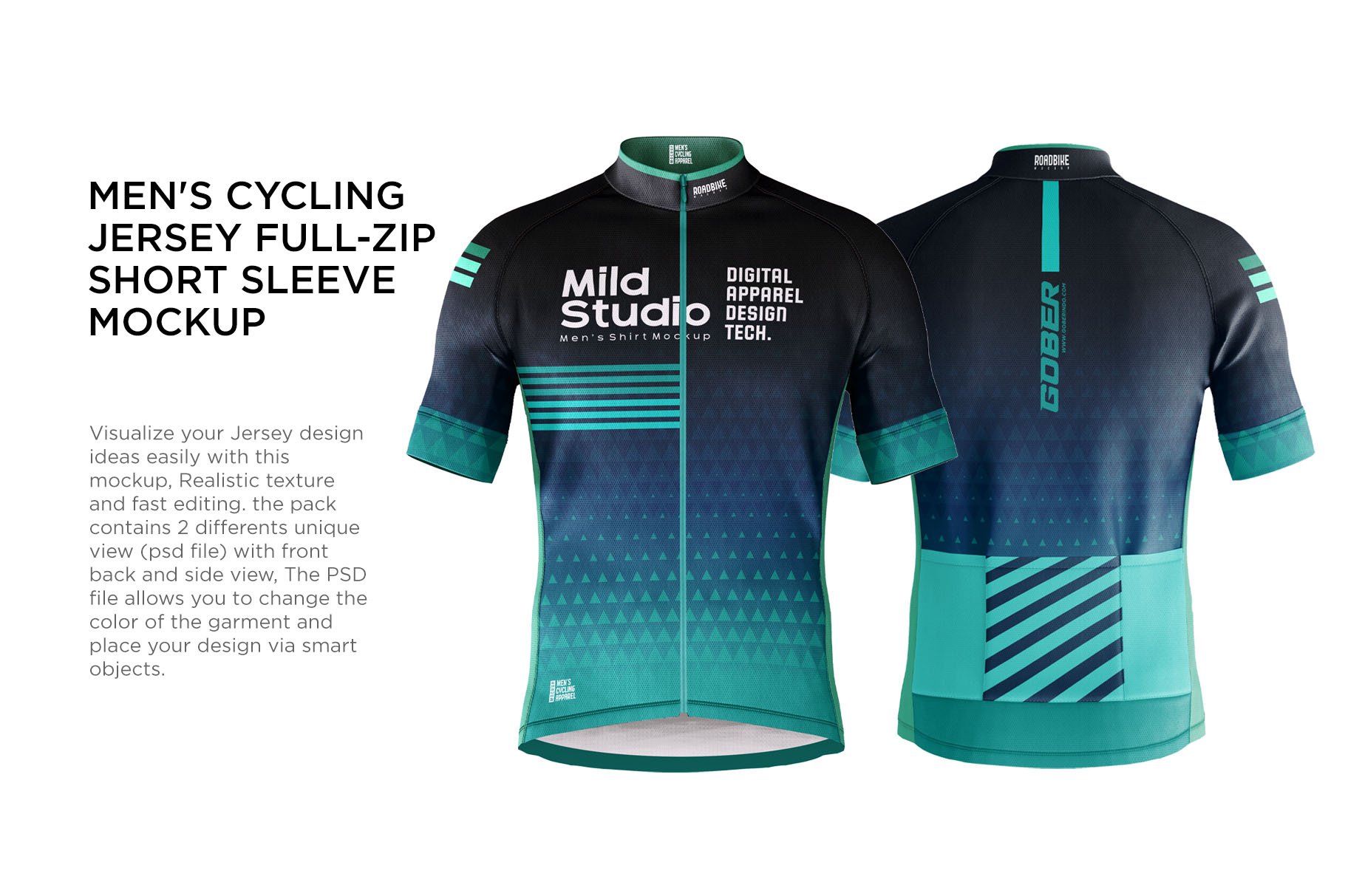 Men's Cyling Jersey Mockup cover image.