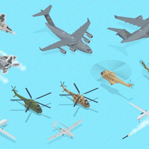 Isometric Military Aviation Air cover image.