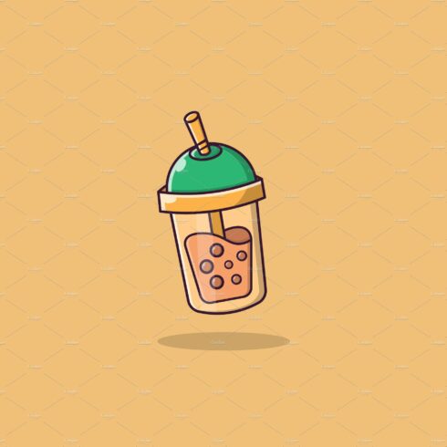 Milk Tea vector Icon Illustration. cover image.