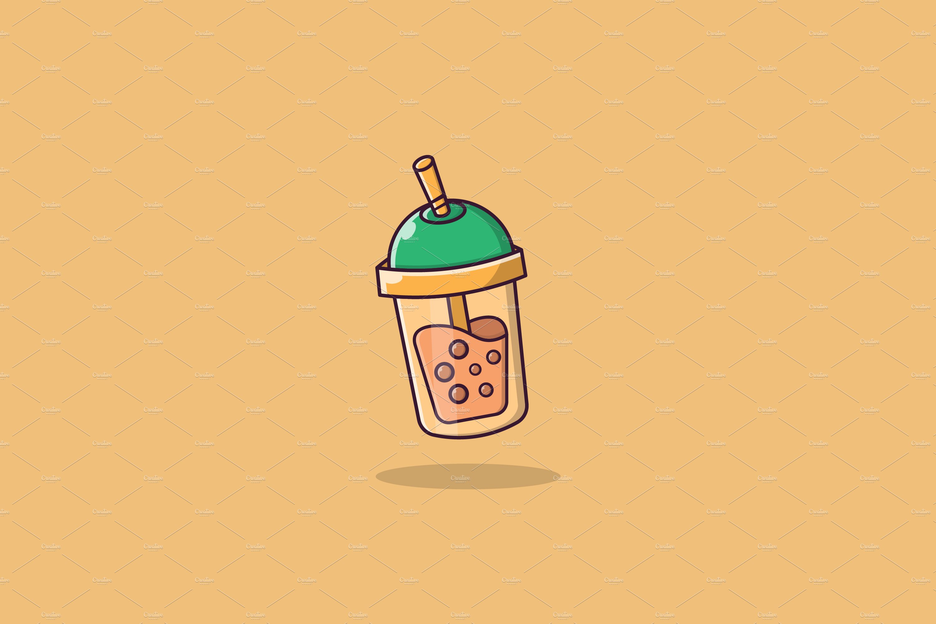 Milk Tea vector Icon Illustration. cover image.