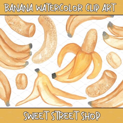 Banana Watercolor Clipart Fruit cover image.