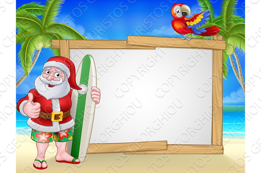 Santa Claus Surf Beach Christmas cover image.