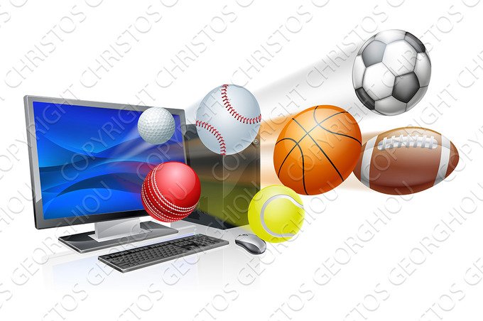 Sports computer app concept cover image.
