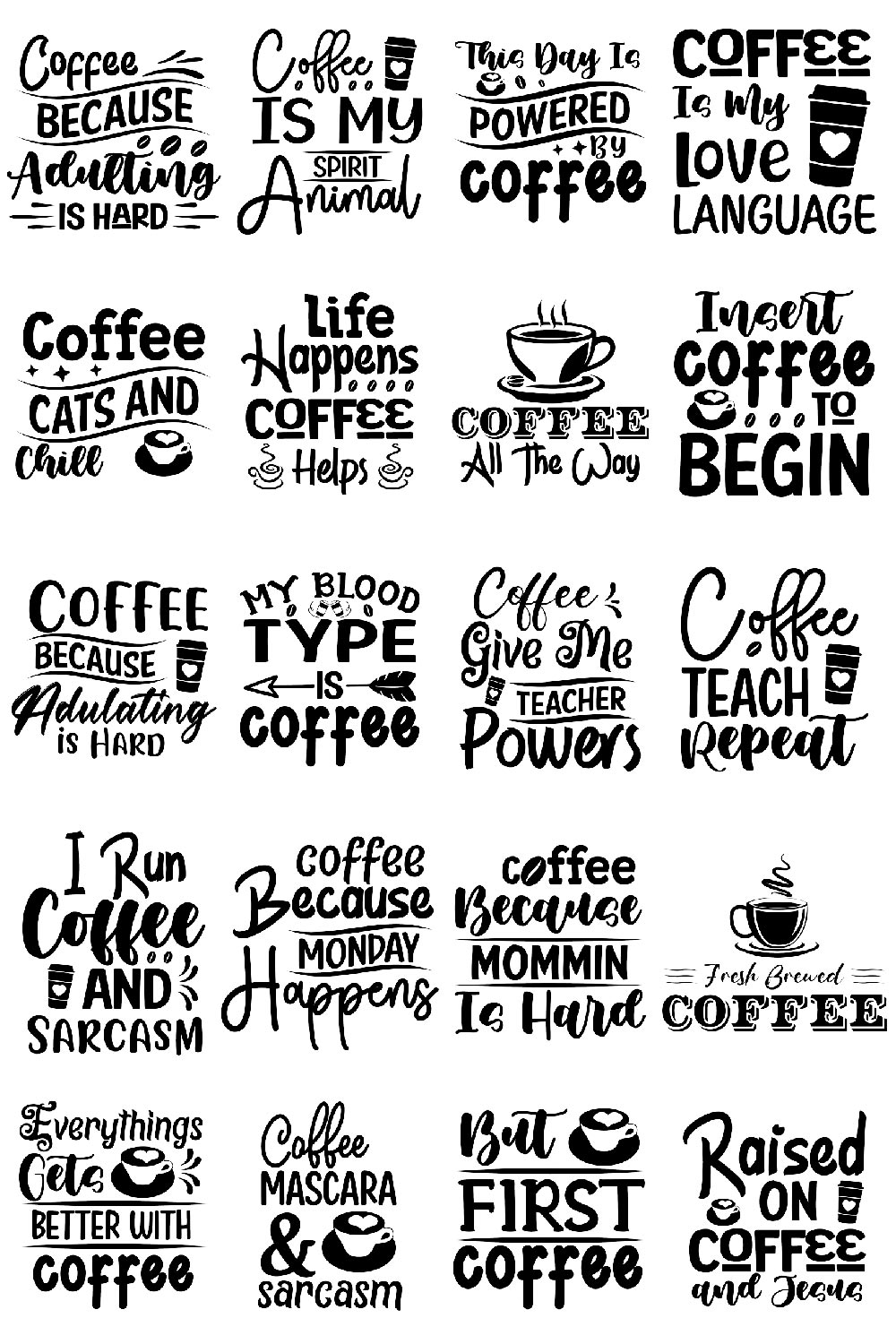 coffee svg bundle pinterest preview image.