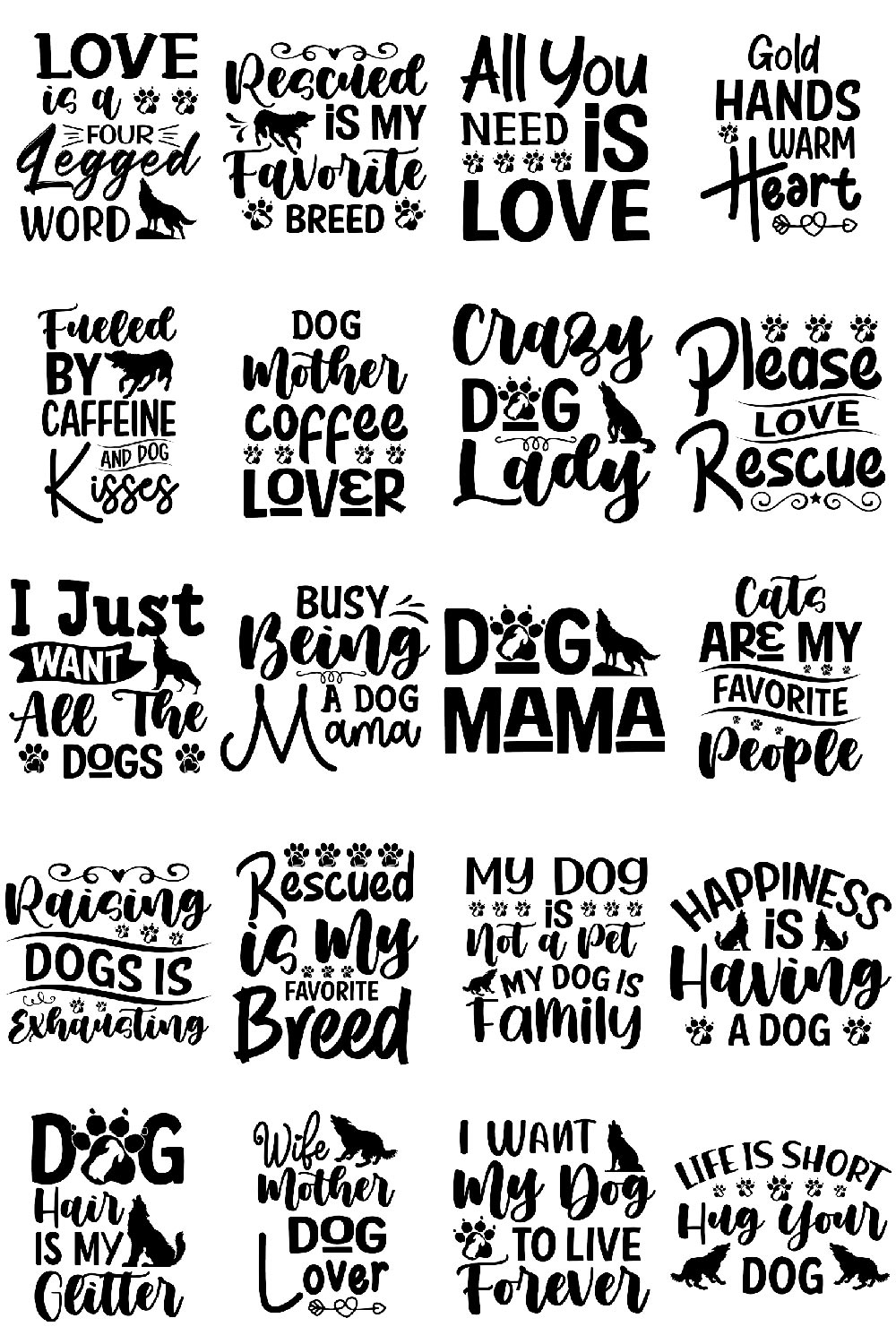 dog svg bundle pinterest preview image.