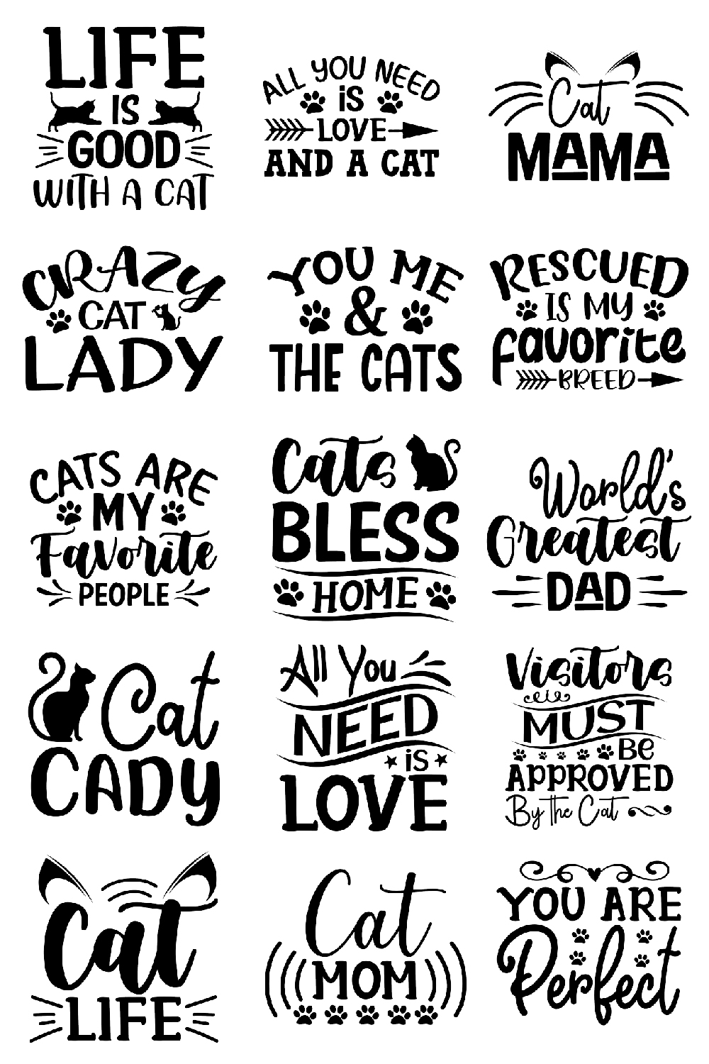 cat svg bundle pinterest preview image.