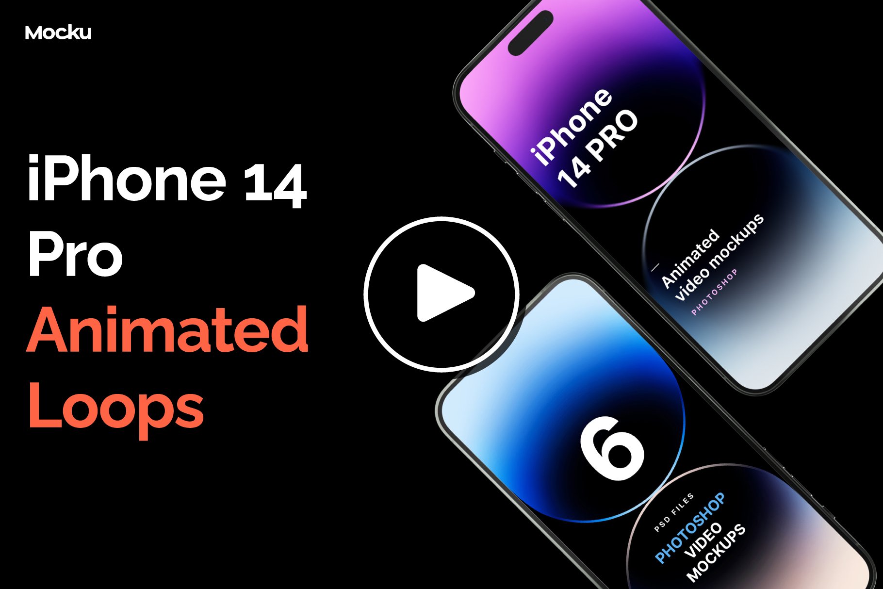 iPhone 14 PRO Animated Video Mockups cover image.