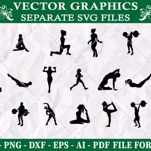 gym exercise svg Bundle cover image.