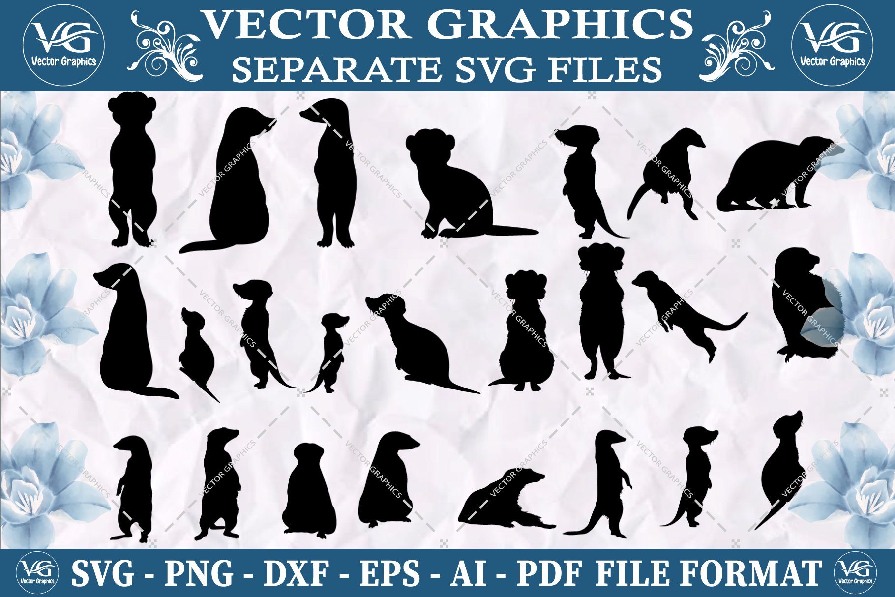 Meerkat SVG vector design bundle cover image.