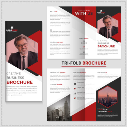 Corporate trifold brochure template cover image.