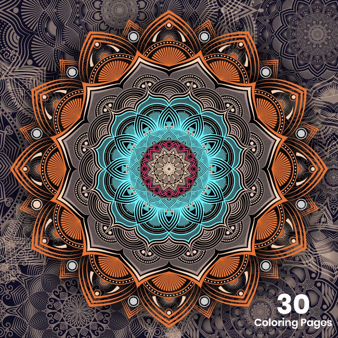 30 Mandala Coloring book for adults (Bundle KDP) preview image.