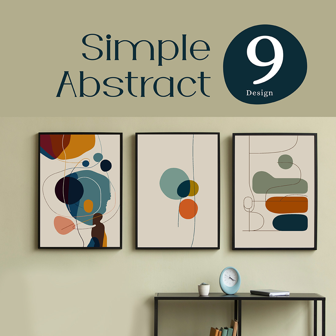 9 Minimalist Abstracts Art Print cover image.