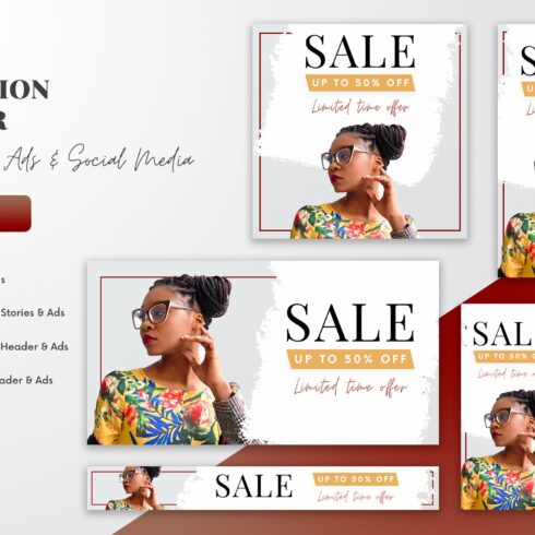 Brown Sale Fashion Google Ads Banner cover image.