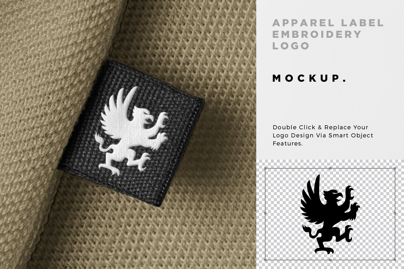 Woven Label Embroidery Logo Mockup preview image.