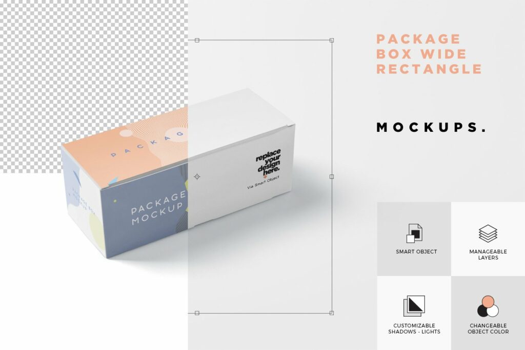 Package Box Mock-Up - Wide Rectangle – MasterBundles