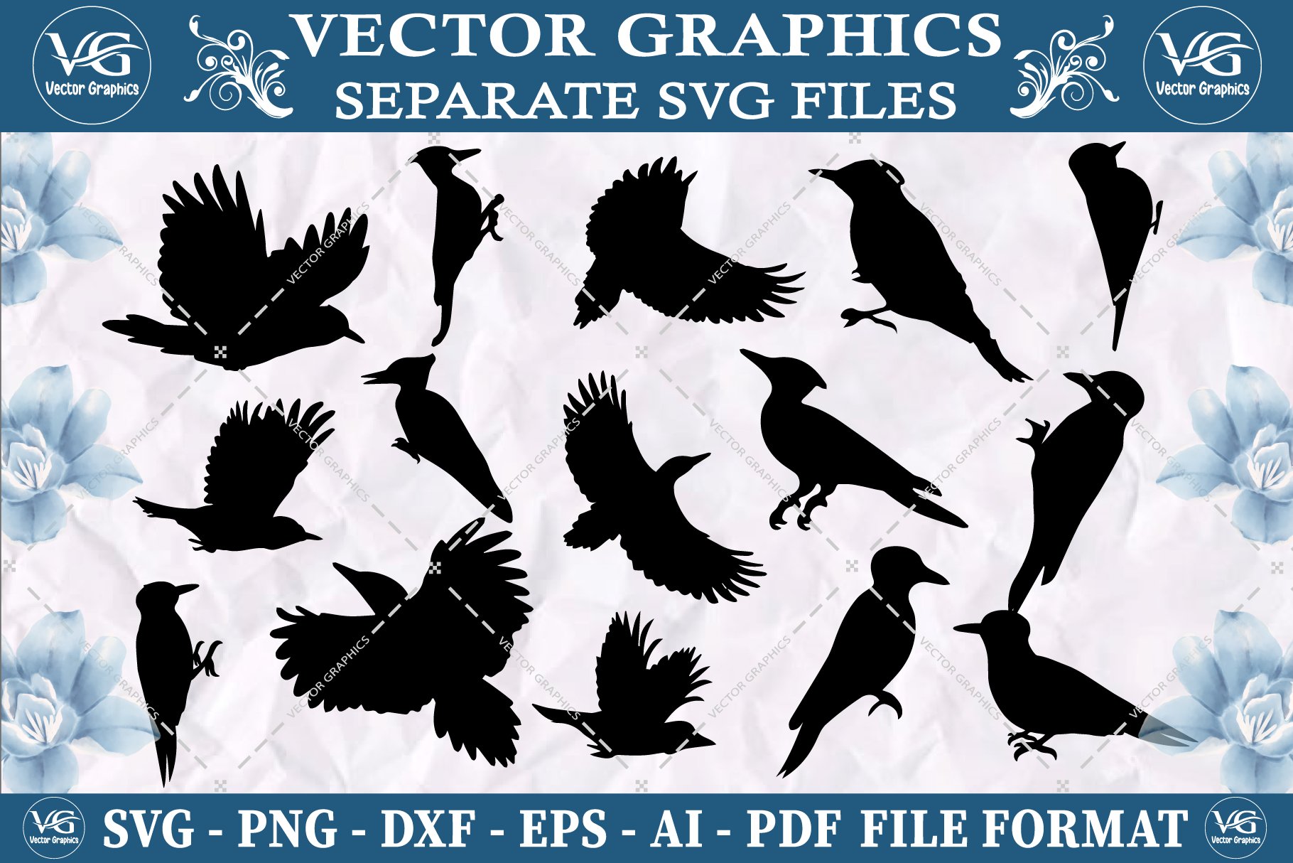 Woodpecker Bird  svg design bundle cover image.