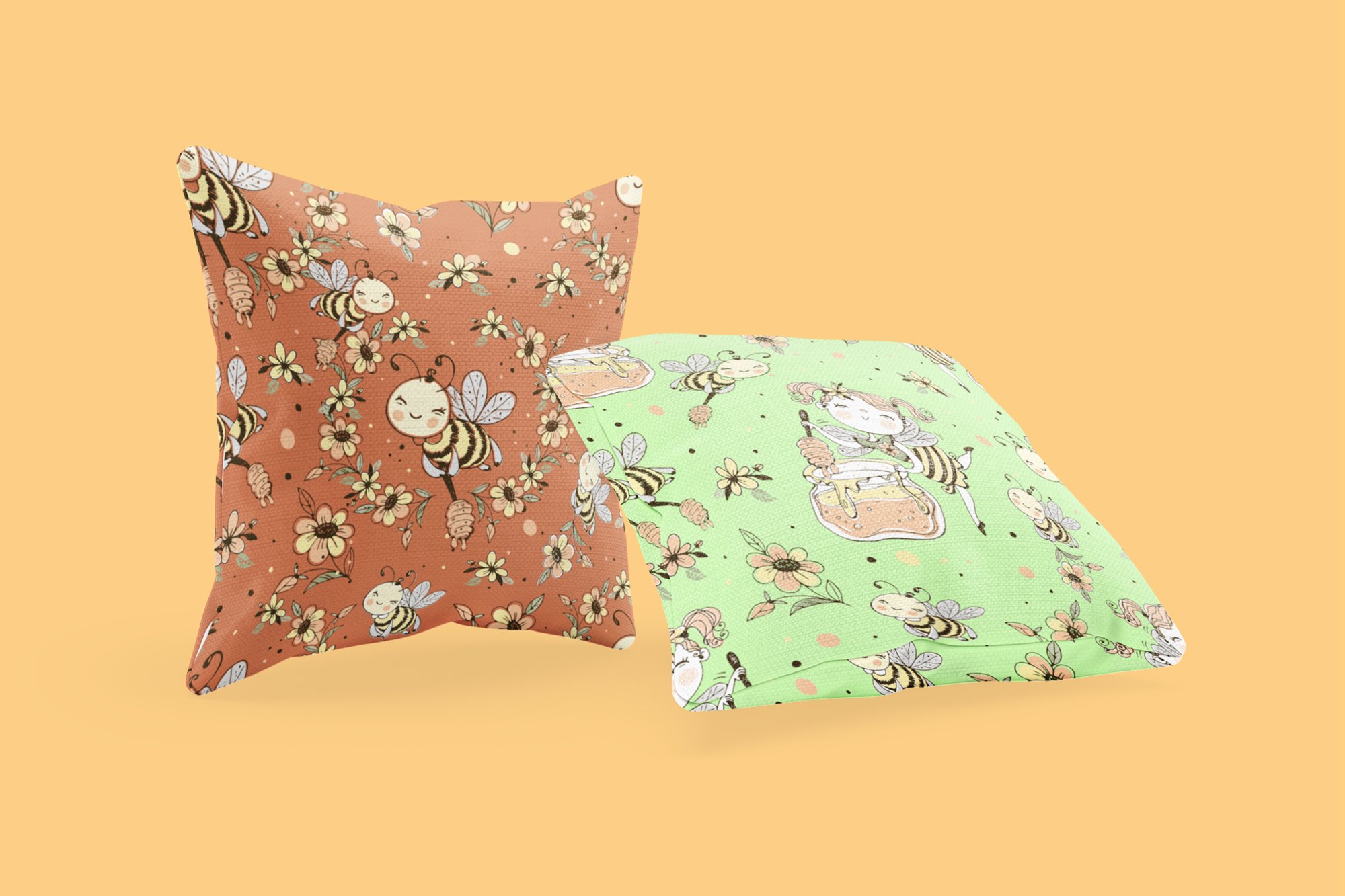 mockup of two pillows with a customizable background 3263 el1 191