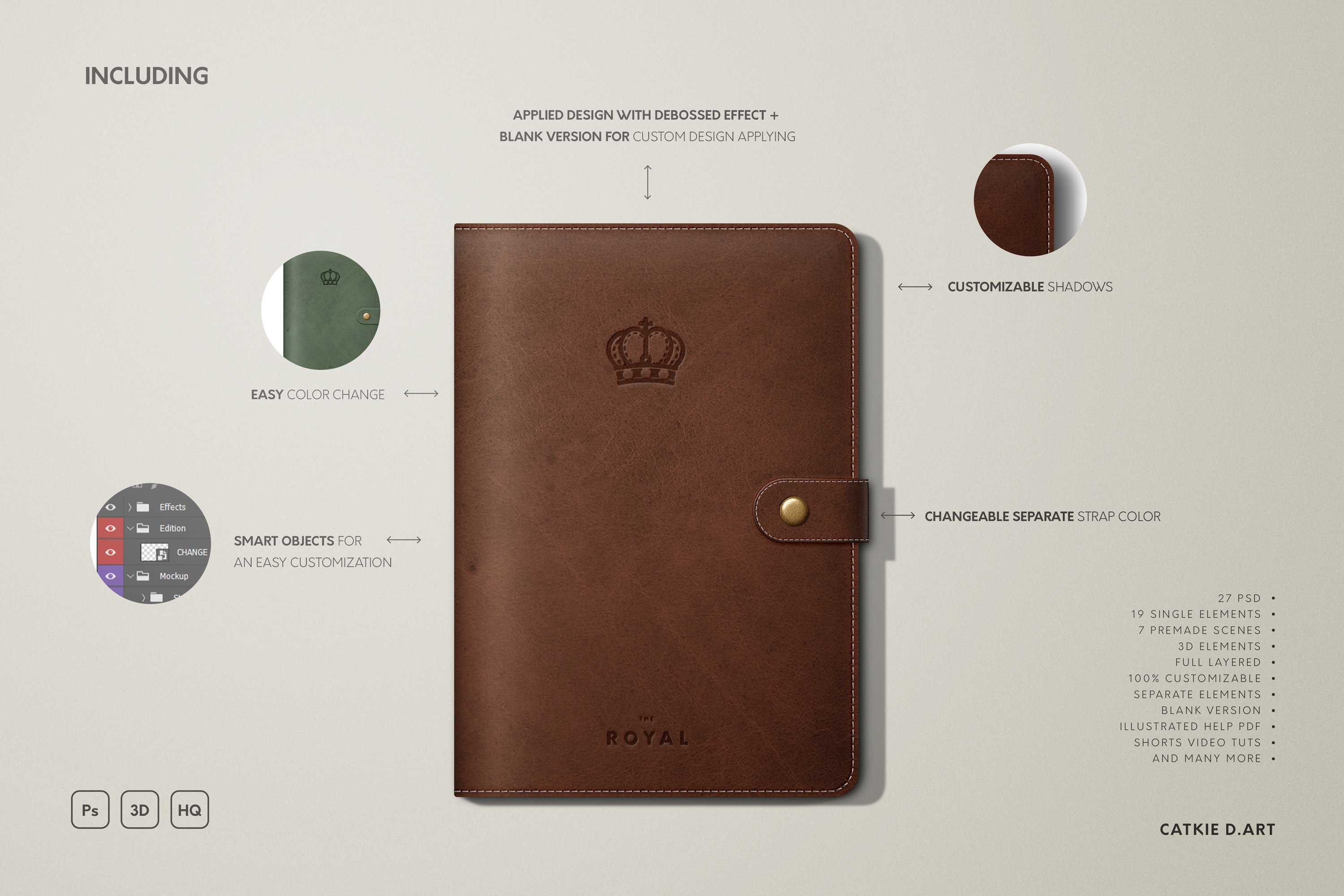 Leather Stationery Mockup Bundle preview image.