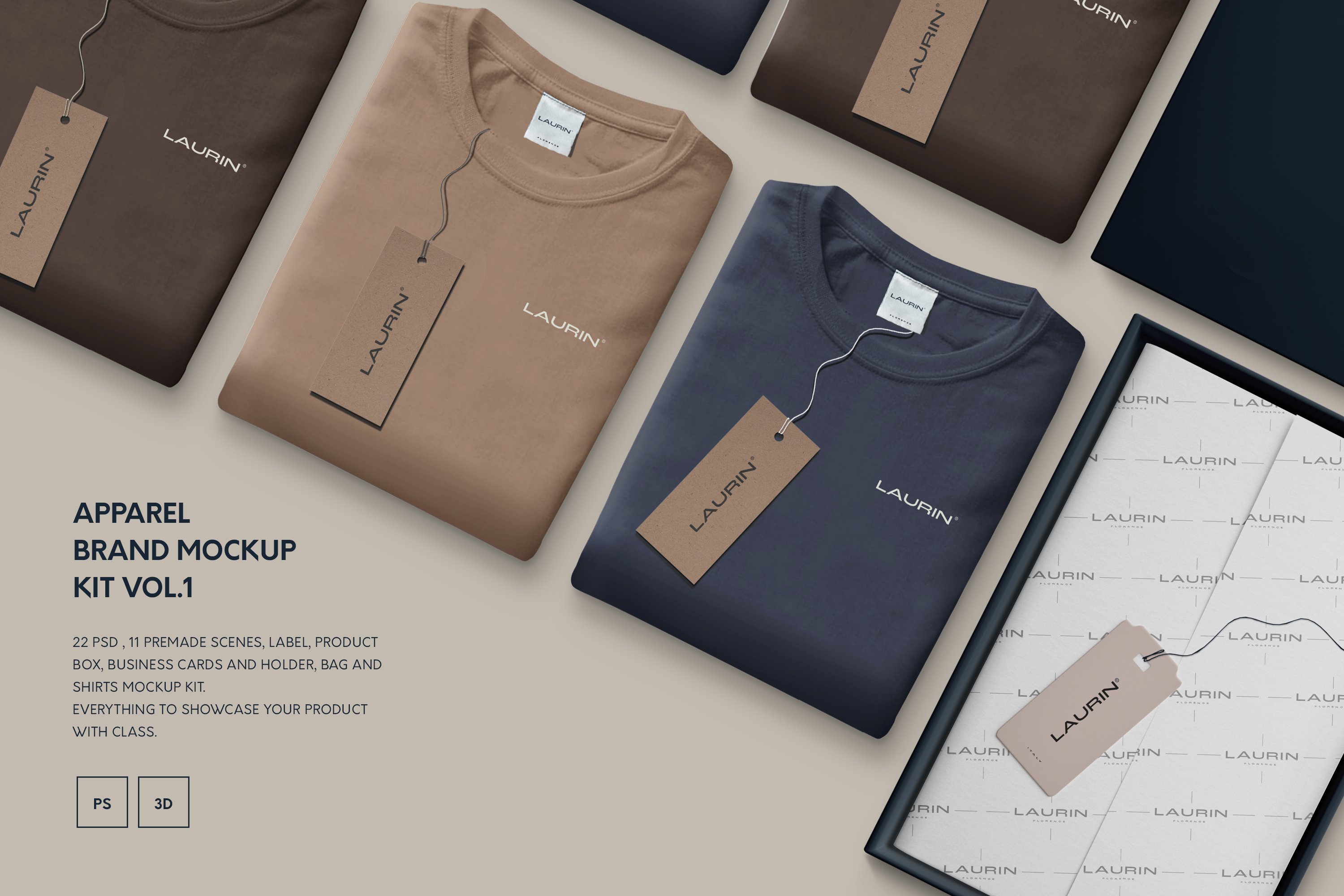 Apparel Brand Mockup Kit cover image.