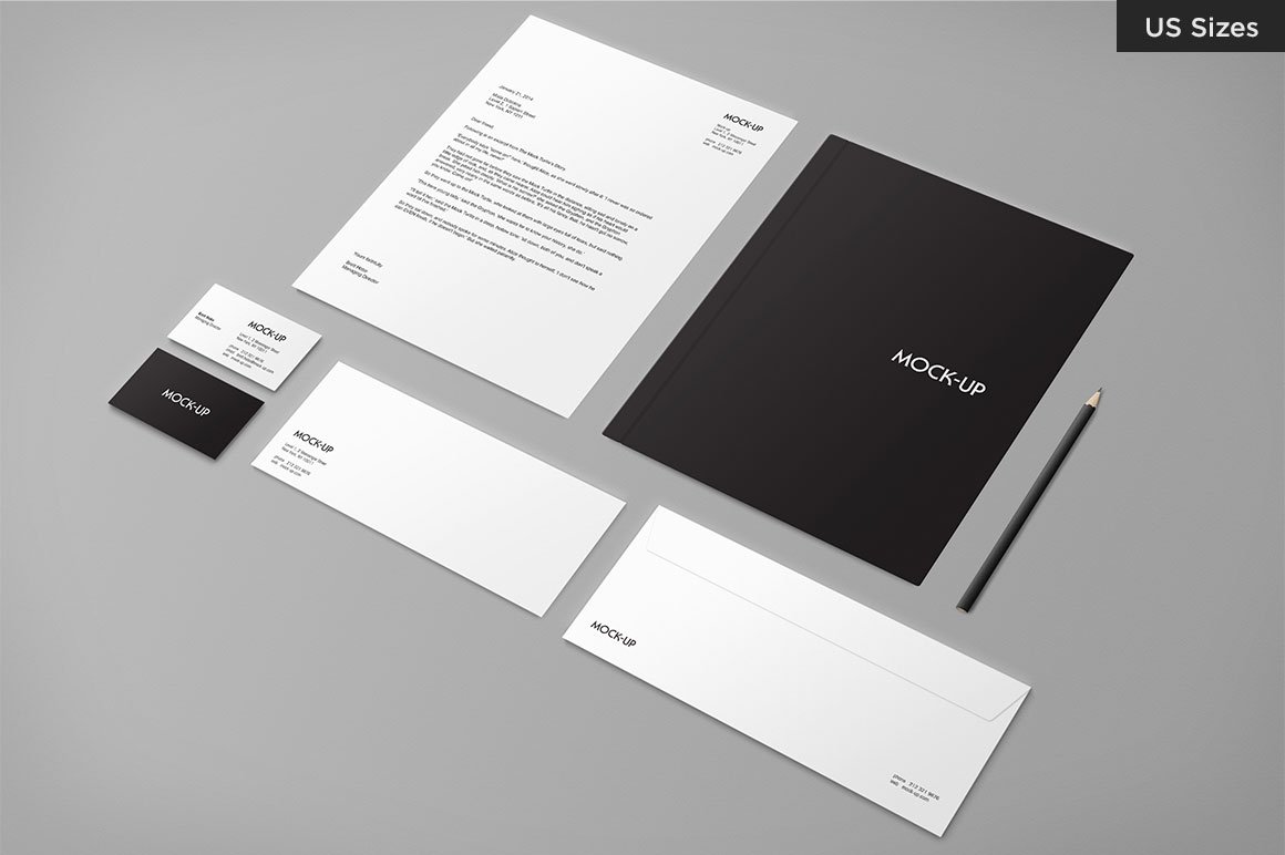 Stationery Mock-up - US Sizes preview image.