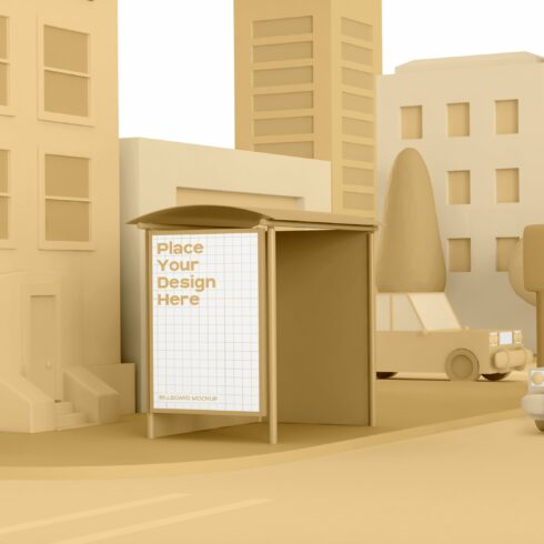 Bus Stop Advertising Mockup cover image.
