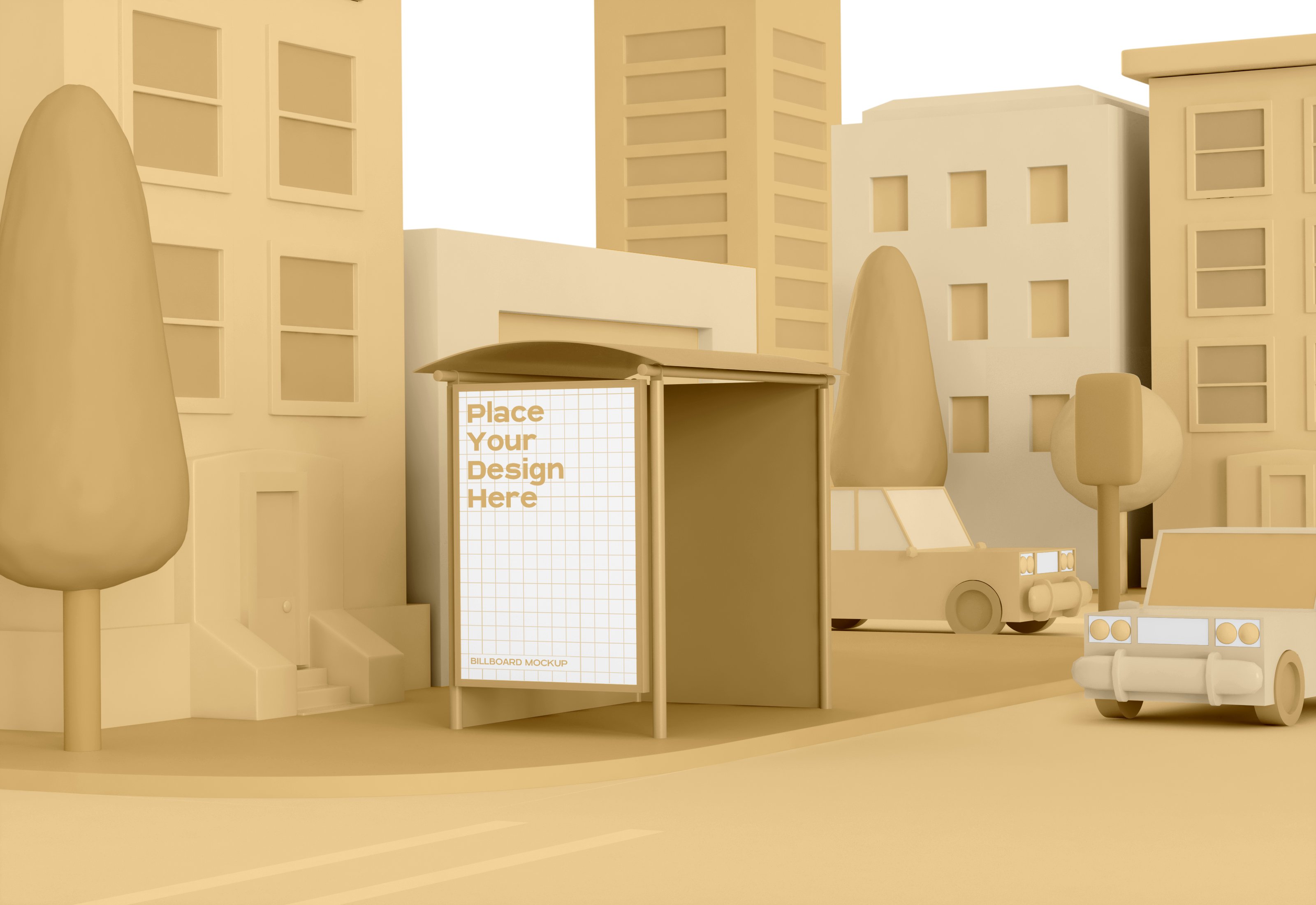 Bus Stop Advertising Mockup cover image.