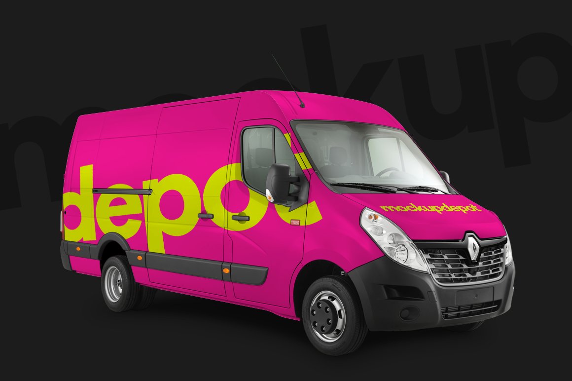 4K Work Van Wrap PSD Mockup cover image.