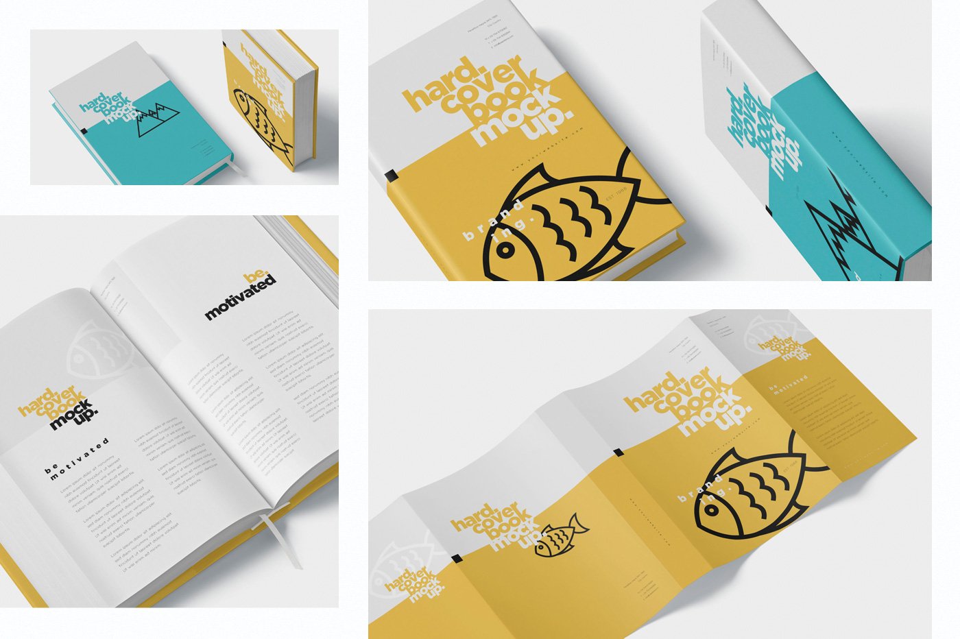 4 Book Mockups preview image.