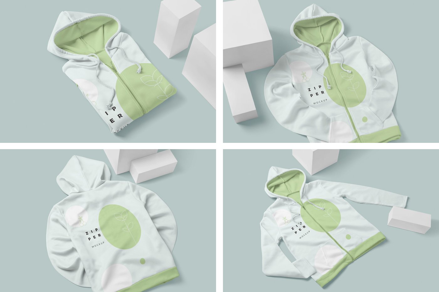 Zipper Hoodie Mockup Templates preview image.