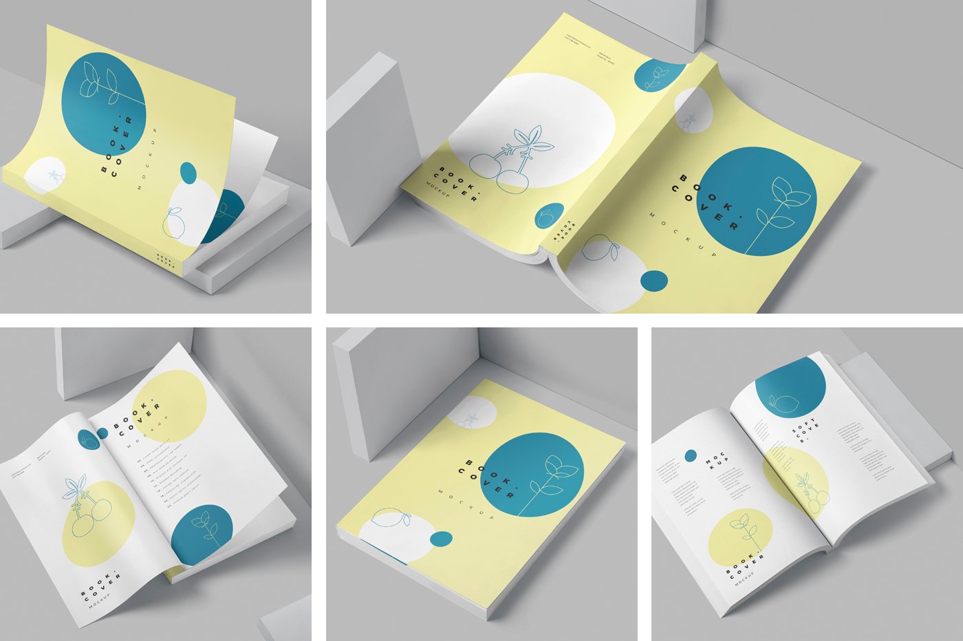 Novel Size Softcover Book Mockups preview image.