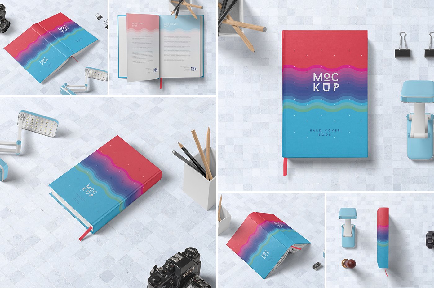 Hardcover Book Mockups preview image.