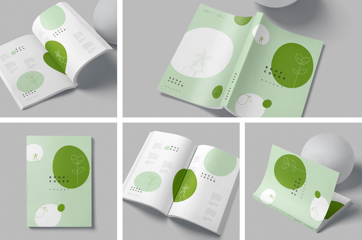 Octavo Softcover Book Mockups preview image.