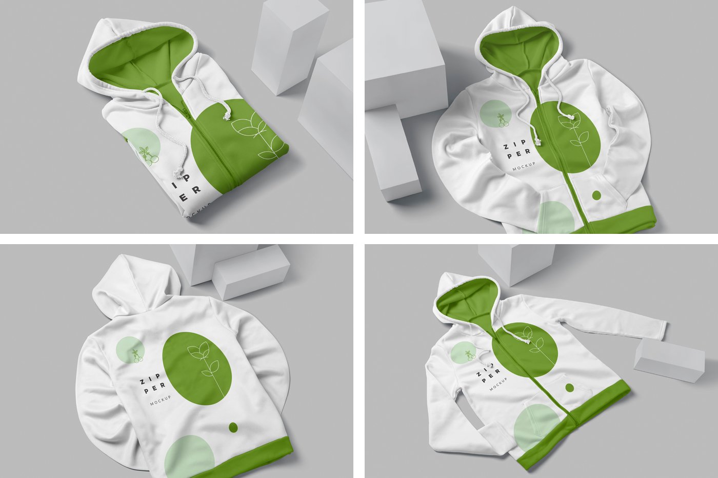 Zipper Hoodie Mockup Templates preview image.