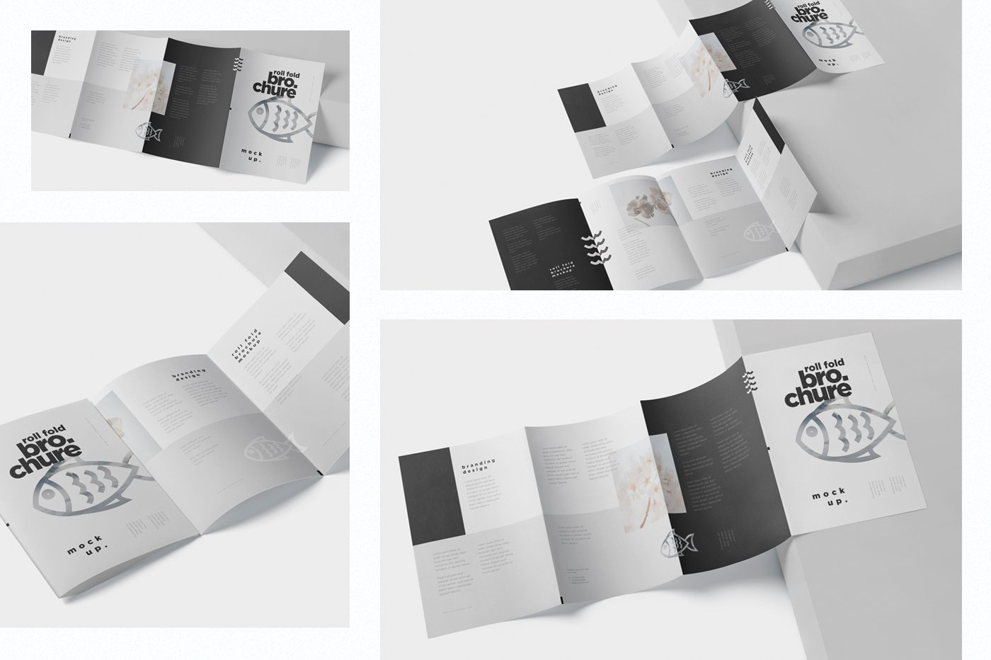 Roll Fold Brochure Mockup Din A4 A5 preview image.