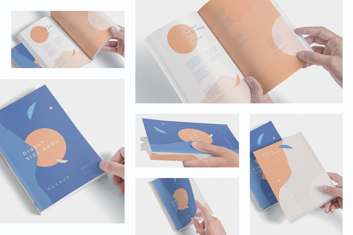 Digest Size Book Mockups preview image.