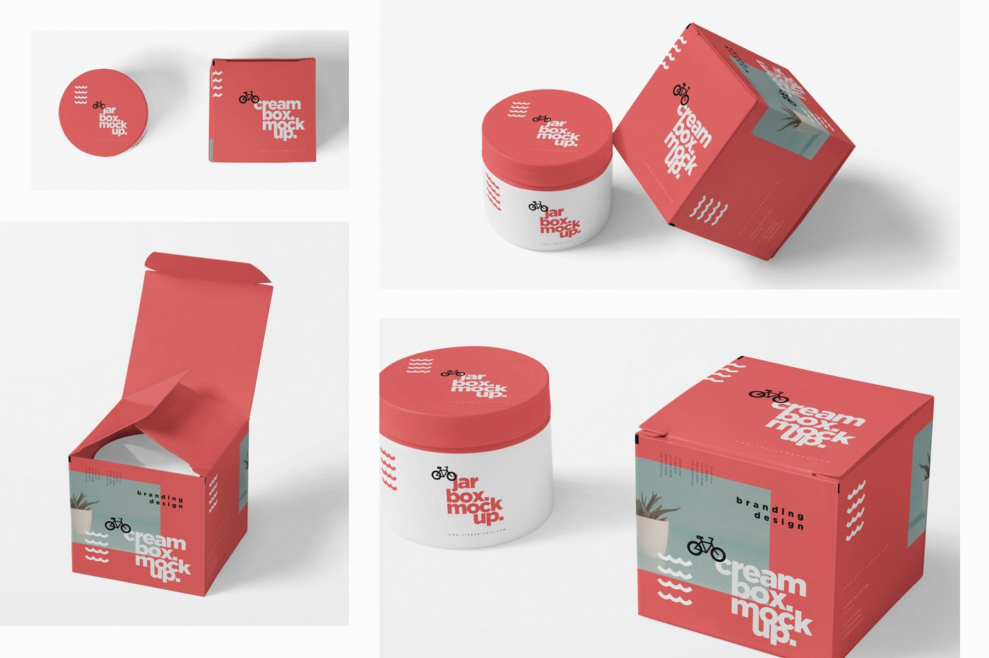 Cosmetic Jar & Box Mockups preview image.