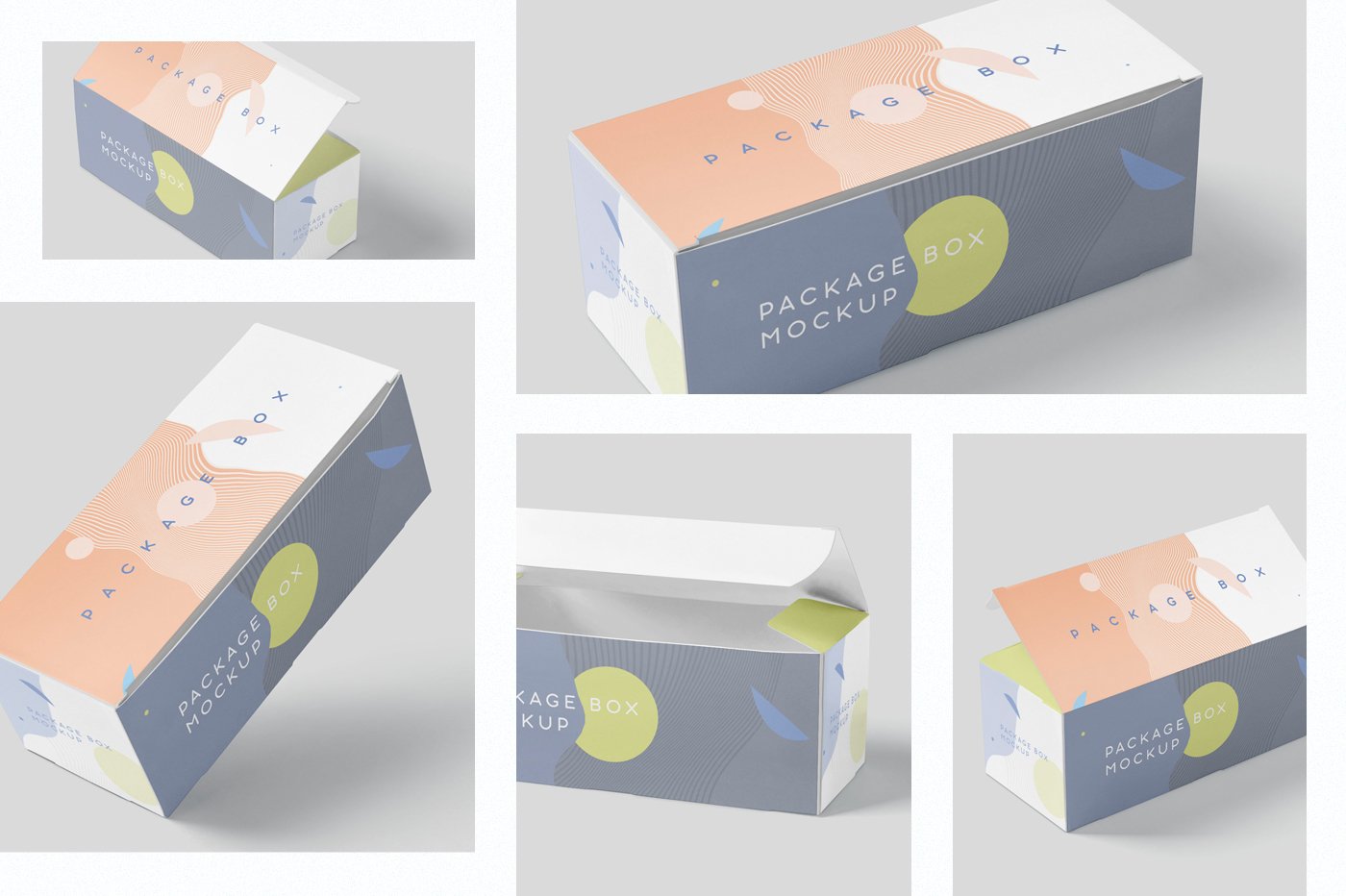 Package Box Mock-Up - Wide Rectangle preview image.