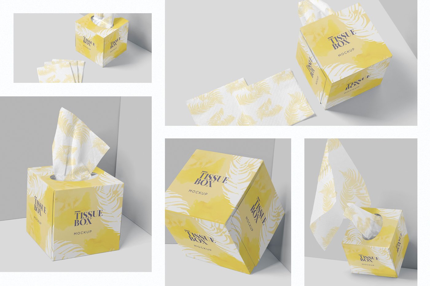 Square Tissue Box Mockups preview image.