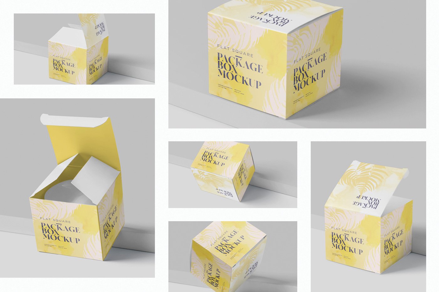 Package Box Mock-Up - Flat Square preview image.