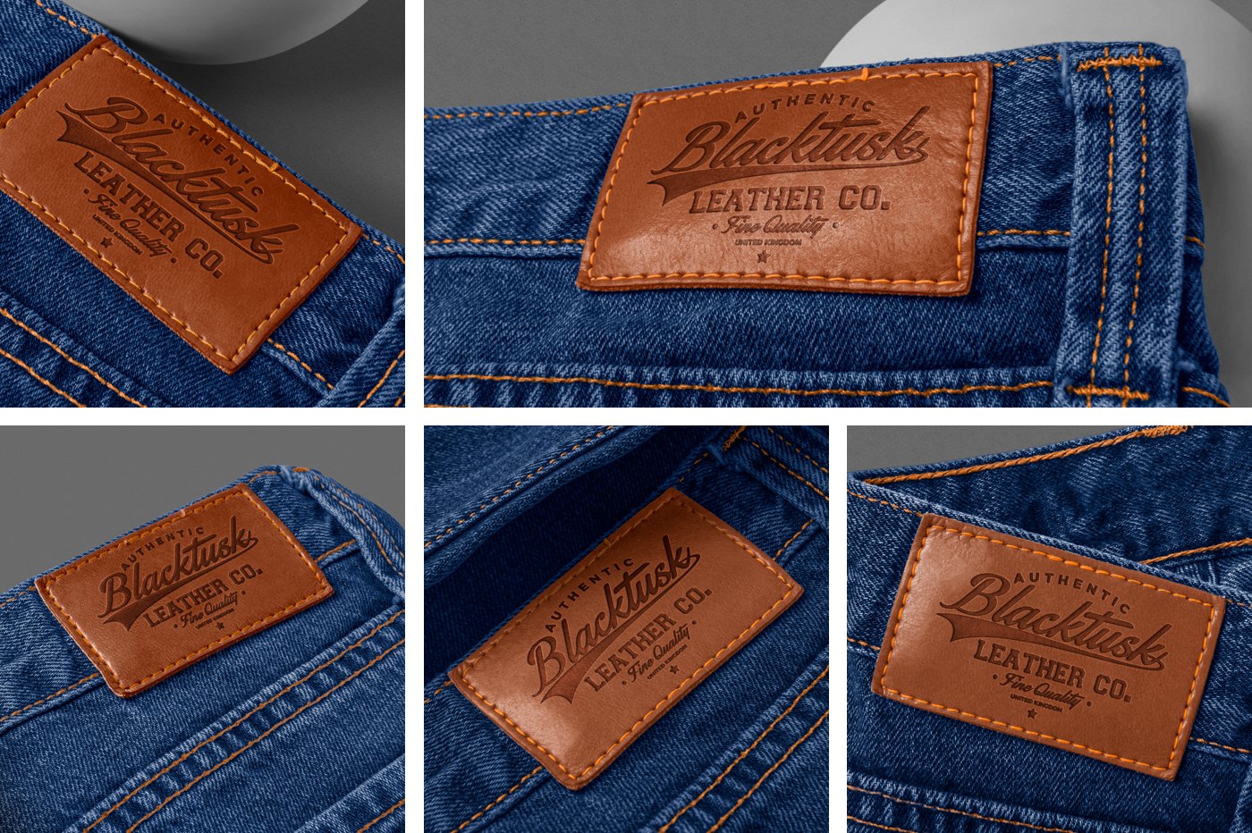 Jeans Leather Label Mockup preview image.