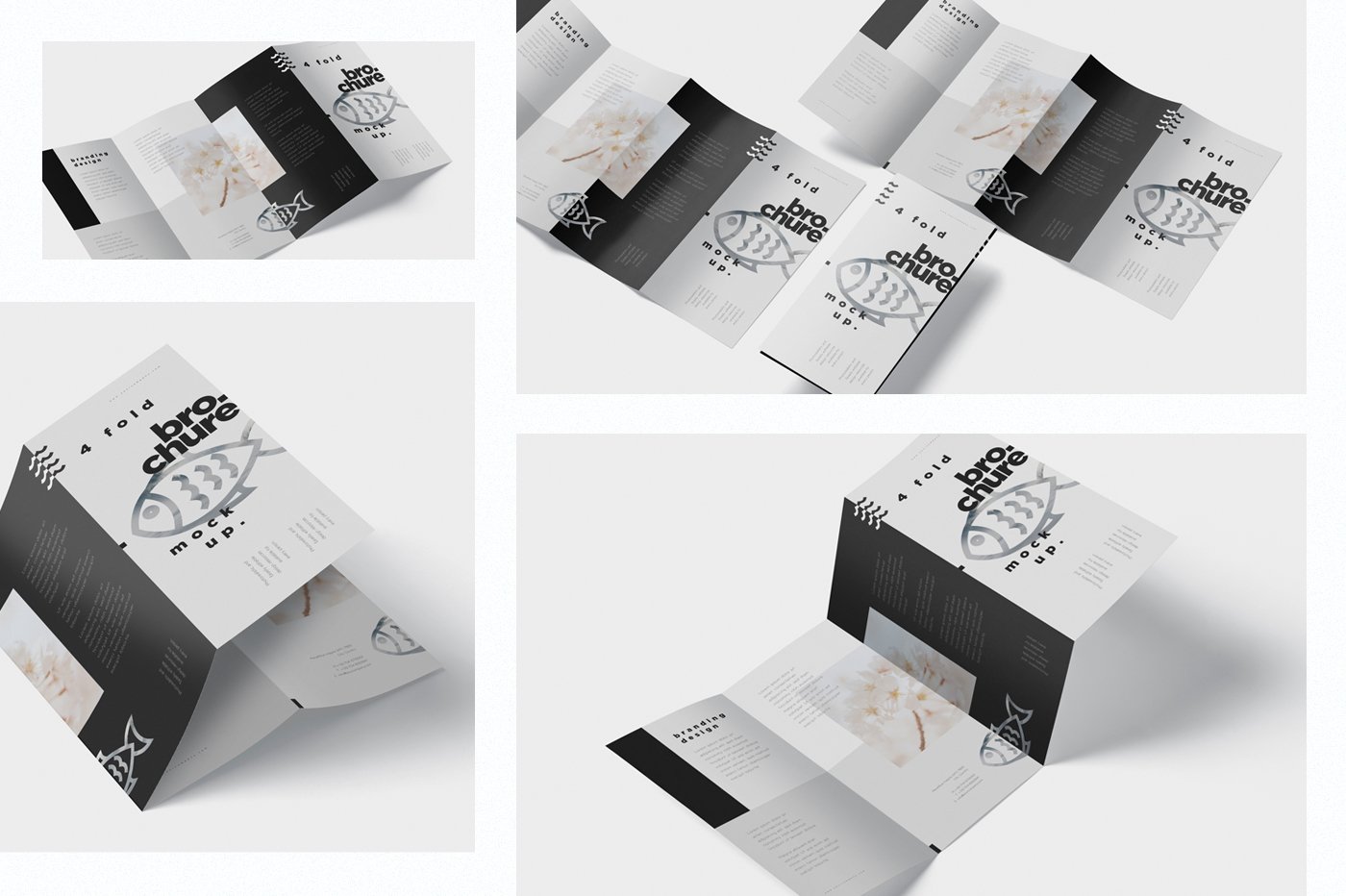 4-Fold Brochure Mockup - DL 99x210mm preview image.