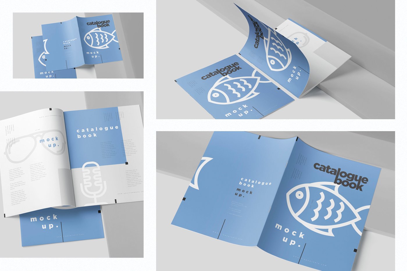 Soft Cover Catalogue Book Mockups preview image.