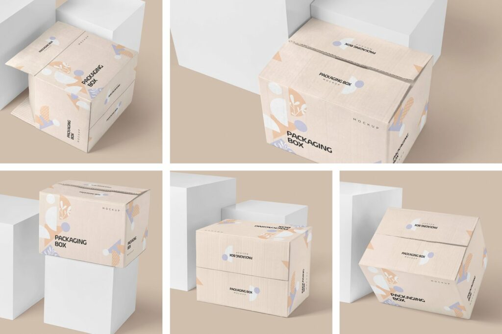 Rectangular Cardboard Box Mockups – MasterBundles